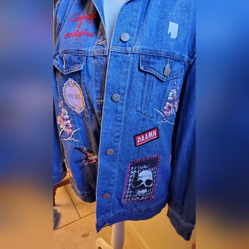 DIY Embroidered Patchwork Jean Jacket - image 3